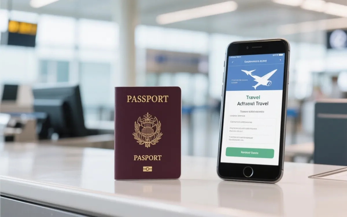 旅行证件与电子授权信息在手机与护照间核对的场景